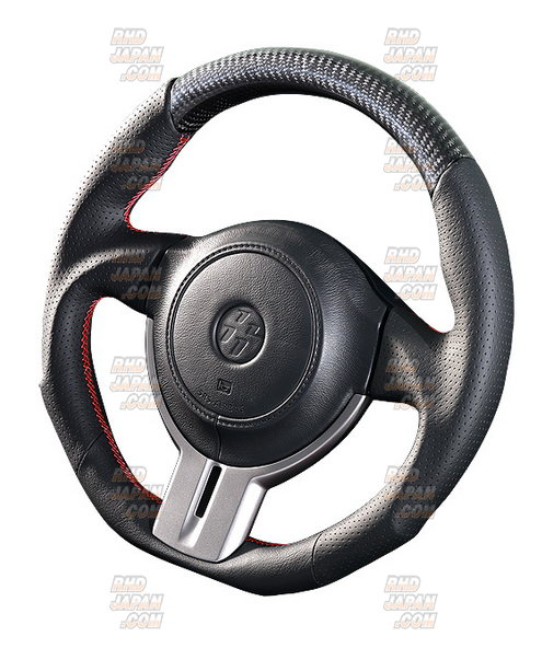 DAMD Sports Steering Wheel Black Carbon Red Stitch SS358-Z - BRZ